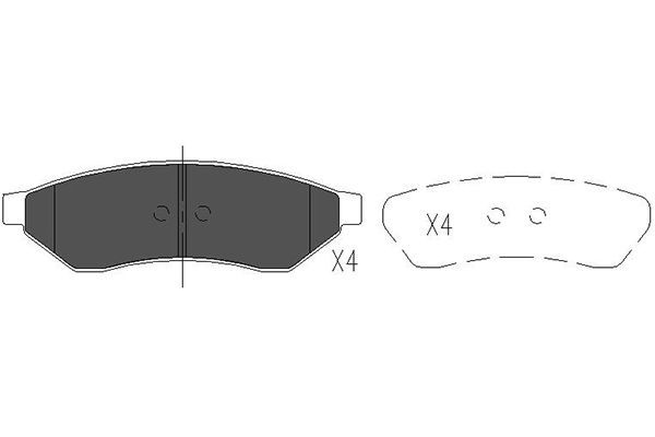 KAVO PARTS Комплект тормозных колодок, дисковый тормоз KBP-1015